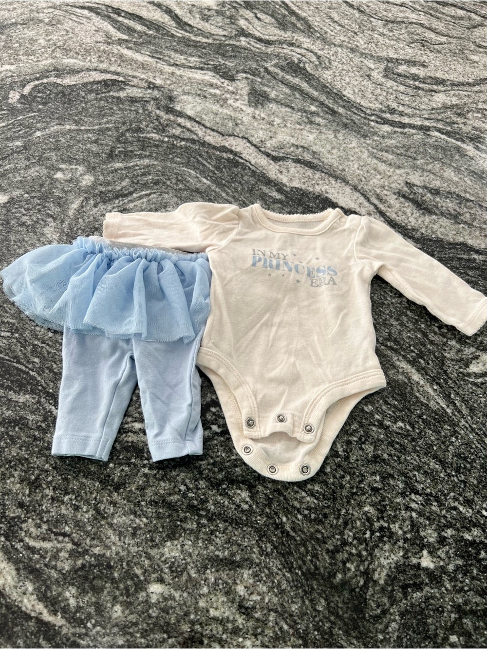 Carter's Cream and Silver Newborn Bodysuit Set